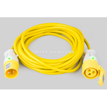 OEM 2P+E IP44 100-130VAC 32A retractable industrial extension cord